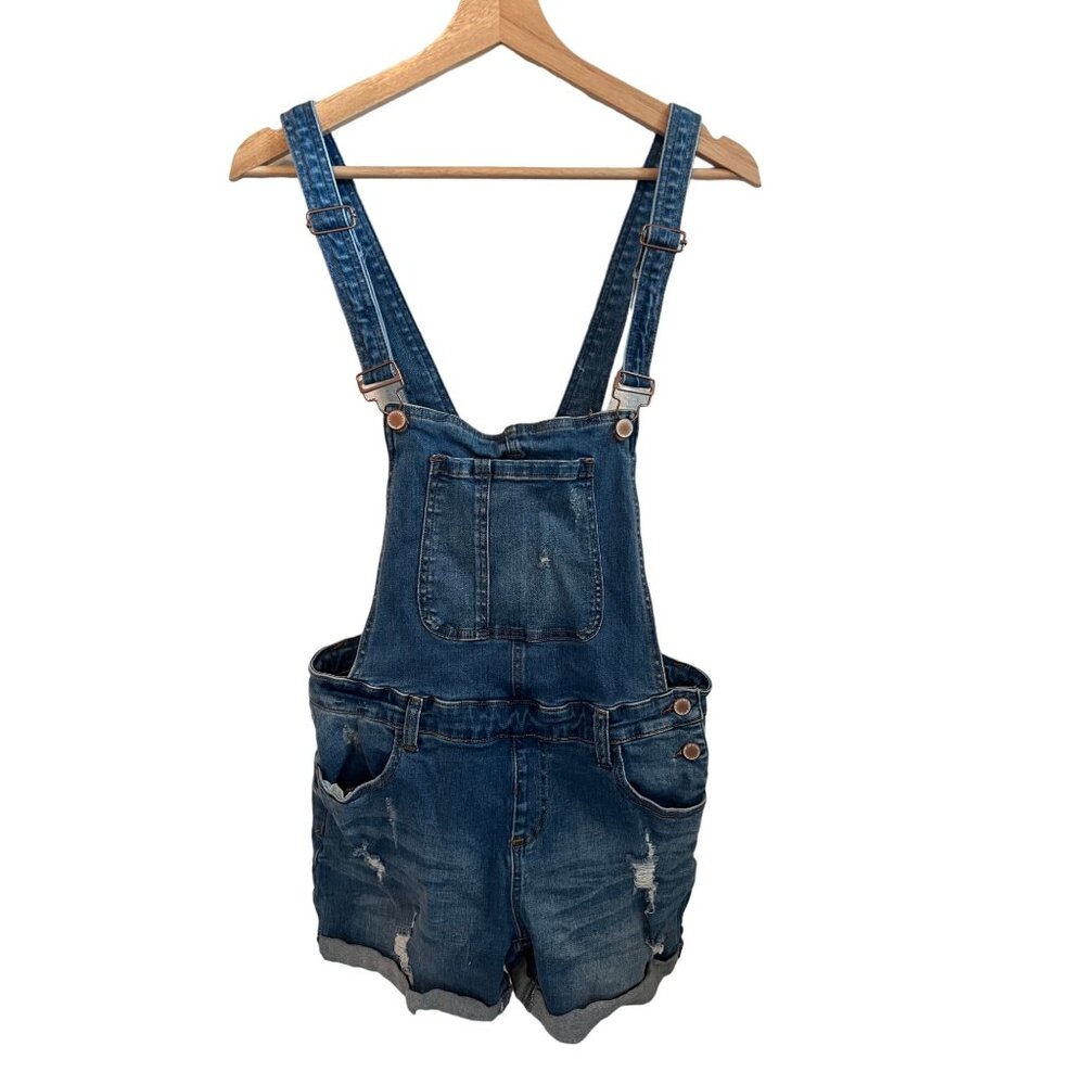 Vintage I & M Jeans Women’s Size L cBlue Jean Denim Overalls Mid Rise Distressed